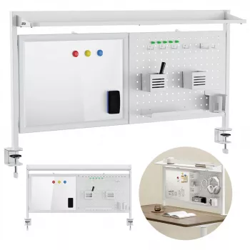 Galda nodalījums ergo office ER-301 W — 1116 mm plats tērauda ekrāns ar magnētisko tāfeli, balts, maks. slodze 10 kg