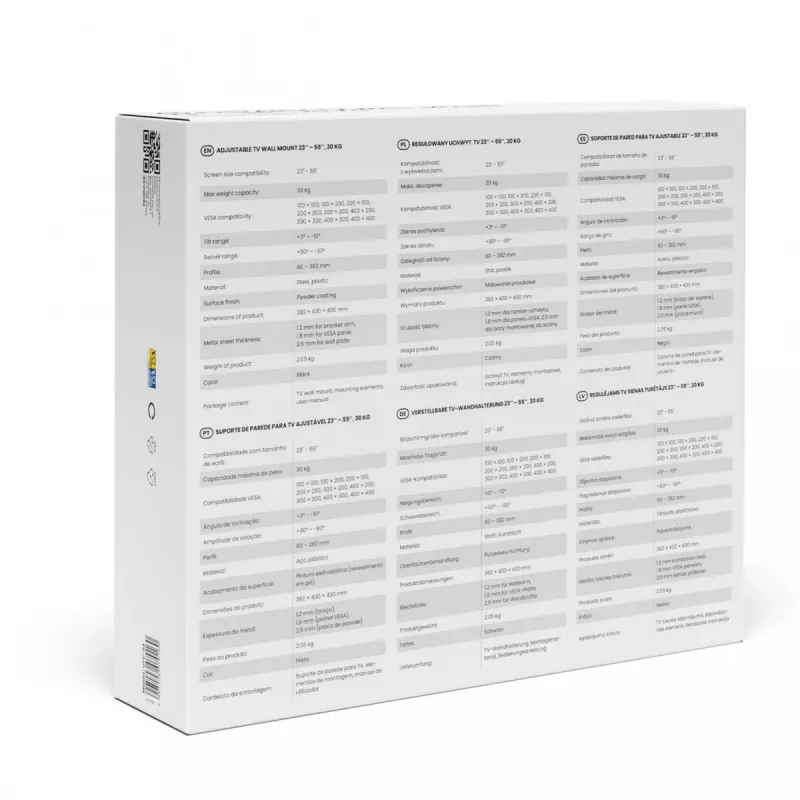 Savio UTV-03 TV stiprinājums/statīvs 139.7 cm (55) Melns