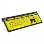 tastatūra Logickeyboard XL Print NERO Office USB QWERTZ German Melns dzeltena