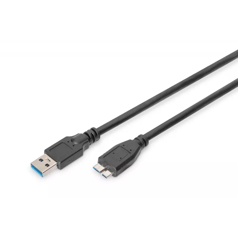 ASSMANN SuperSpeed USB 3.0 kabelis, USB A spraudnis uz Micro USB B spraudni, Cu AWG 28, 2x ekranēts, gar. 1,0 m (AK-300116-010-S)
