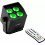 Spot apgaismojums EUROLITE AKKU Mini IP UP-4 QCL MK2 — ar baterijām darbināms RGBW portatīvais augšupvērstājs