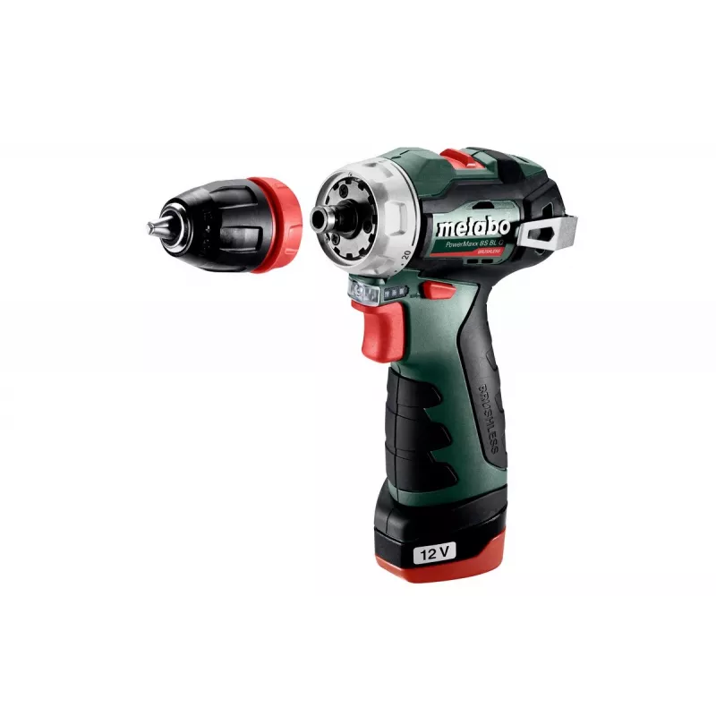 Pistoles roktura urbjmašīna Metabo PowerMaxx BS BL Q, 12 V, 2 Ah, 1500 apgr./min, 900 g