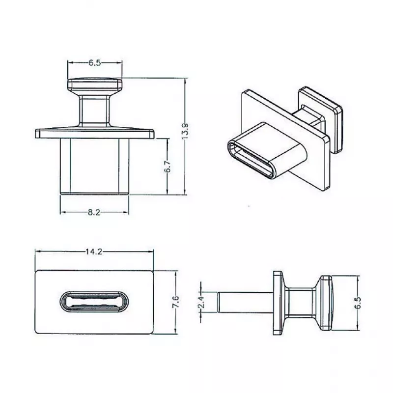 Kontaktligzdas drošības aizbāznis USB Type-C DeLOCK 64015