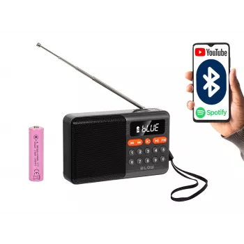 Pārnēsājams analogais AM/FM Bluetooth radio BLOW RA18 ar FM uztvērēju un Bluetooth savienojumu
