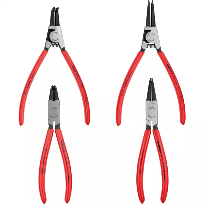 Knipex apļa atsperu knaibles komplekts 4 gab. rullējamā somiņā 19-60mm