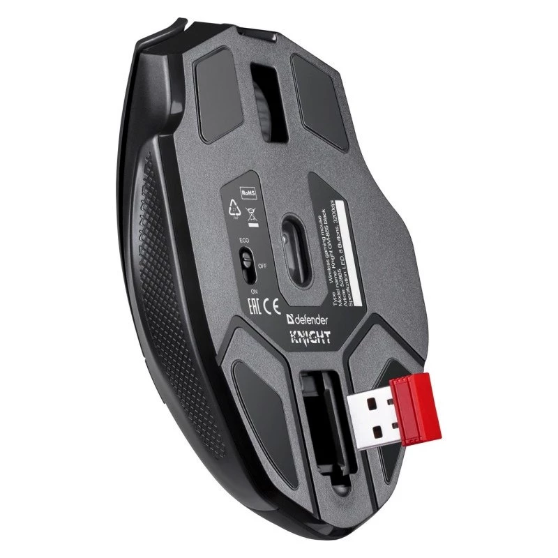 pele DEFENDER GM-885 KNIGHT RF WIRELESS 3200dpi 8P Melns