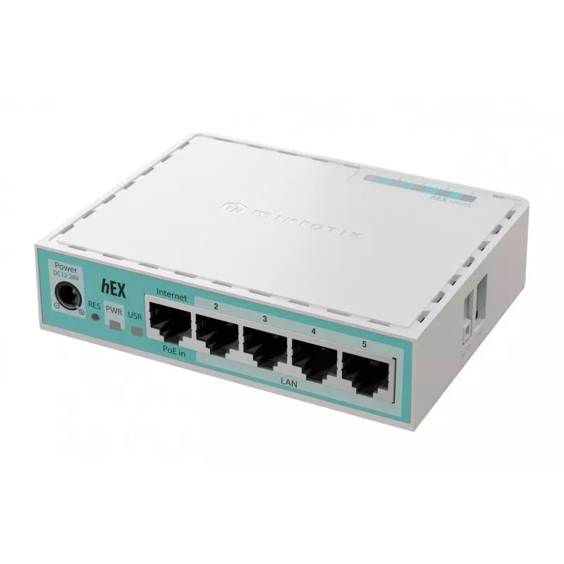 Mikrotik hEX vadu maršrutētājs Gigabit Ethernet Balts