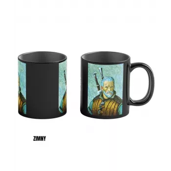 Karstuma reakcijas krūze Good Loot The Witcher 3 Game Art Chronicles - Geralt & Vincent van Gogh 450 ml Melns