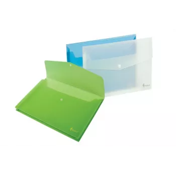 Mape ar apdruku Forpus, A4, plastmasa, ar paplašinājumu, zaļa, caurspīdīga