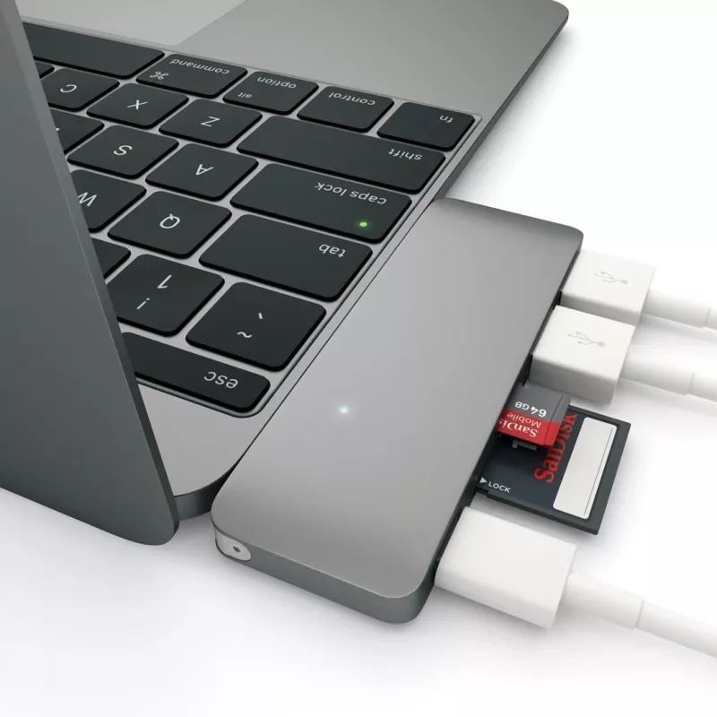 Satechi ST-TCUPM Type-C USB 3.0 kombinētais centrmezgls 3 vienā