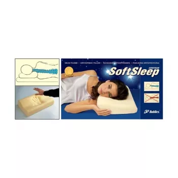 Ortopēdiskais spilvens Mobilex CONTOUR M kakla sāpēm — SoftSleep modelis, putas, 300×500×100 mm, 50 kg/m³