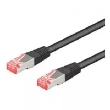 Wentronic Goobay CAT 6a komutācijas kabelis, S/FTP (PiMF), melns, 7,5 m - LSZH bezhalogēna, varš (93853)