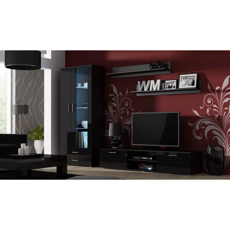 Cama TV statīvs SOHO 180 melns/melns glancēts