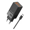 Beline ad. Siec. 2x USB-C 1x USB 65W Kabelis USB-C Melns/Melns PD 3.0