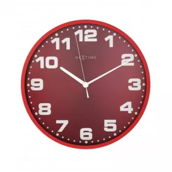 NeXtime pulkstenis 3053ro Dash Red, Ø35 cm, sienas, sarkans/sudrabs