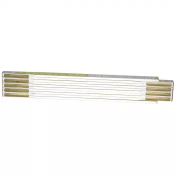 Saliekamais lineāls STANLEY 0-35-458, koka, 2 m, 17 mm platums, balts/dzeltens