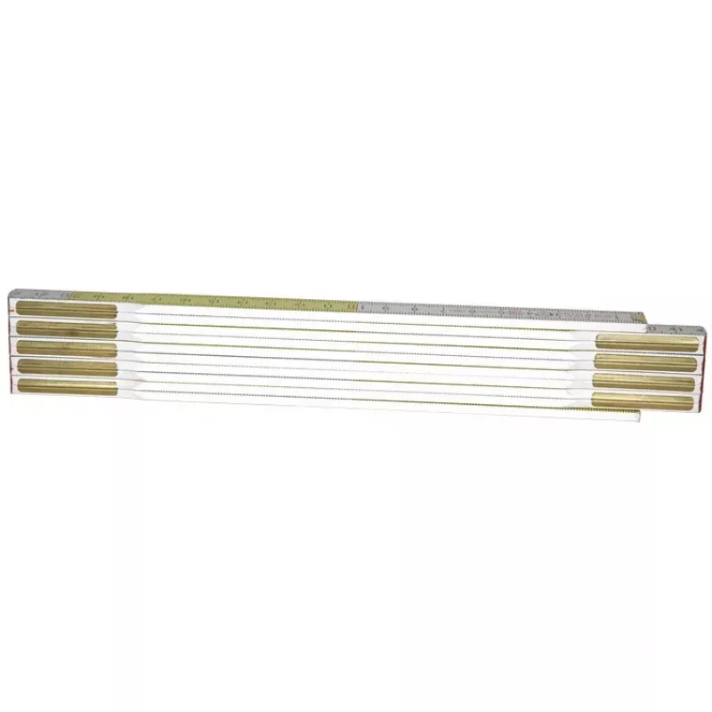 Saliekamais lineāls STANLEY 0-35-458, koka, 2 m, 17 mm platums, balts/dzeltens