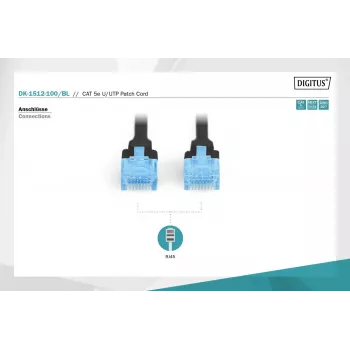 CAT 5e U-UTP savienojuma kabelis 10m melns
