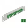 Fiber Optic Patch Panel DeLOCK 10 inch 12 Port LC Duplex zaļa 1U pelēka