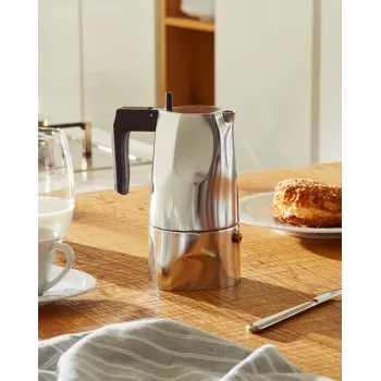 Alessi MT18/3 Espresso automāts Ossidiana, nerūsējošais tērauds, Alu, 3.5 x 18.5 x 40.5 cm