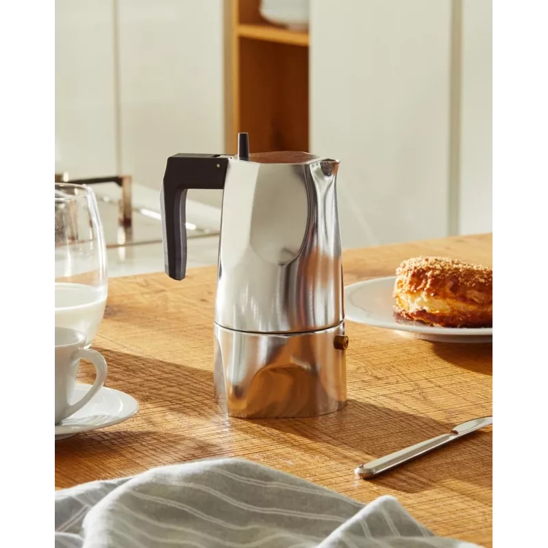 Alessi MT18/3 Espresso automāts Ossidiana, nerūsējošais tērauds, Alu, 3.5 x 18.5 x 40.5 cm