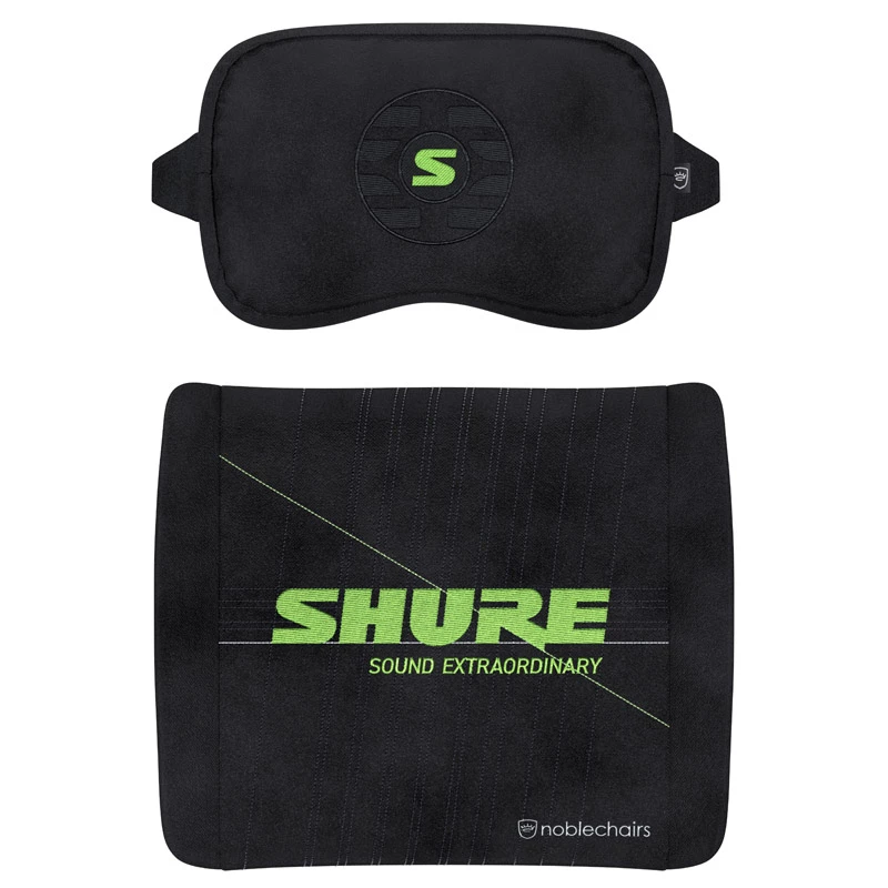Atmiņas putu spilvenu komplekts noblechairs Shure Edition GAGC-343 — jostasvietas un galvas balsta spilveni