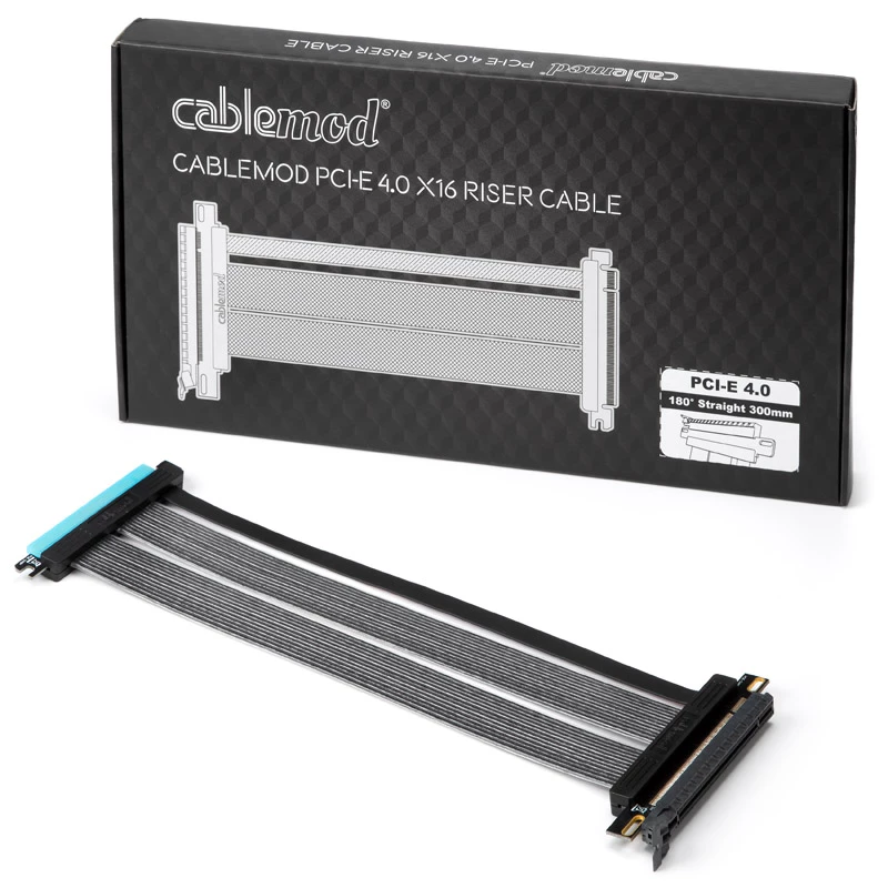 PCIe 4.0 pagarinātājs CableMod CM-CAB-PC4S-30K-R — 30 cm