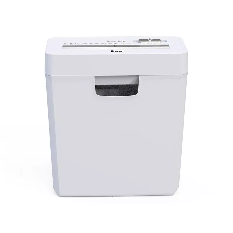 Papīra smalcinātājs TRACER Tracer 47584 — šķērsgriezums 6 mm, līdz 5–6 lapām, 10 L tvertne, balts