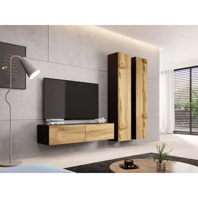 Cama slēgts Skapis VIGO '180' 180/40/30 melns/votana ozols