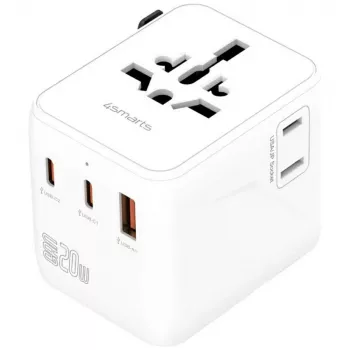 Ceļojumu adapteris 20W GaN Nomad 2xUSB-C + 1xA