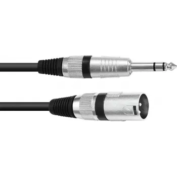 XLR–6,3 mm adaptera kabelis Omnitronic 30225195 — 1× XLR tēviņš uz 1× 6,3 mm ligzda