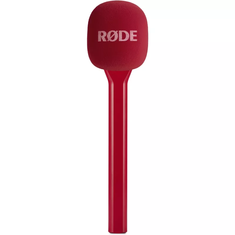 Rode Interview GO – sarkans pārnēsājams interviju mikrofons (kompakts, rokas, plug-and-play)