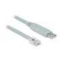 Seriālais kabelis DeLOCK 63920 USB 2.0 Type-A RJ45 pelēks 0,5 m