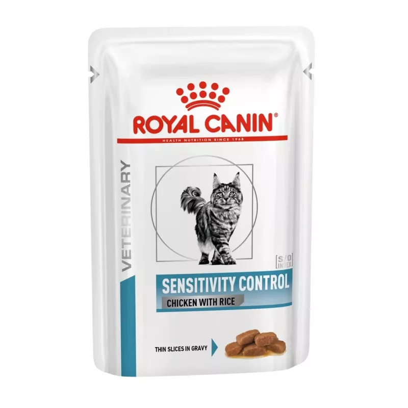 Mitrā kaķu barība Royal Canin Sensitivity Control vistas gaļa ar rīsiem, pieaugušiem kaķiem, 12 x 85 g, 79,4% mitrums