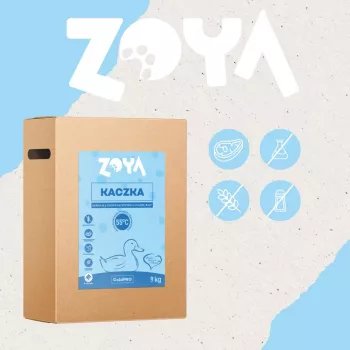 Sausā suņu barība ZOYA ColdPRO Duck 9 kg — pieaugušiem suņiem, viena proteīna, 26% olbaltumvielu, 10% tauku