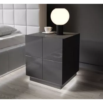 Naktsgaldiņa lampa Cama Meble REJA — virsmas montāžas balta LED, maiņstrāvas barošana