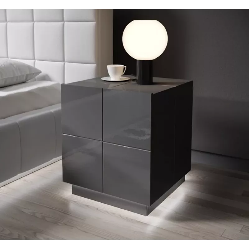 Naktsgaldiņa lampa Cama Meble REJA — virsmas montāžas balta LED, maiņstrāvas barošana