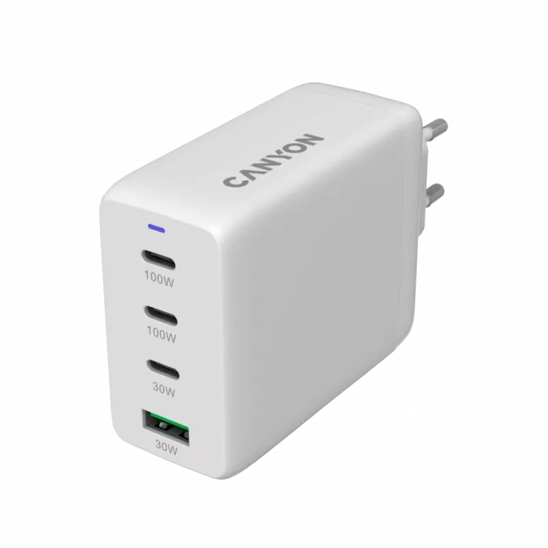 Canyon 100ACC ātrgaitas universālais sienas lādētājs - 2xUSB-C 100W - 1xUSB-C 30W -