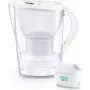 Ūdens filtra krūze BRITA Marella balta ar 1x ALL-in-1 kārtridžu un 1x Extra Lime kārtridžu, 1,0–1,5 l izmantojamā tilpība