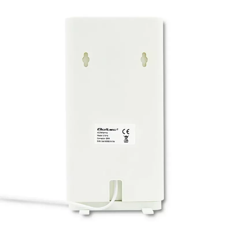 Daudzvirzienu antena QOLTEC 57013, 0.6–2.7 GHz, 30 dBi, vertikālā polarizācija, 50 Ω, balts ABS korpuss