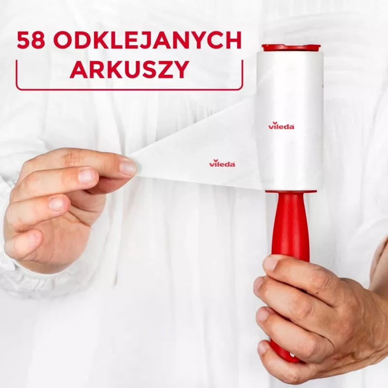 Apģērbu kopšanas rīks VILEDA 173390 — pašlīmējošs mājdzīvnieku spalvu rullītis, platums 52 mm, augstums 250 mm, ergonomisks rokturis