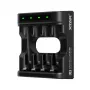 Akumulatoru lādētājs XTAR 4 vietu, AA/AAA (Li-ion, NiMH) USB-C, LED indikatori, melns