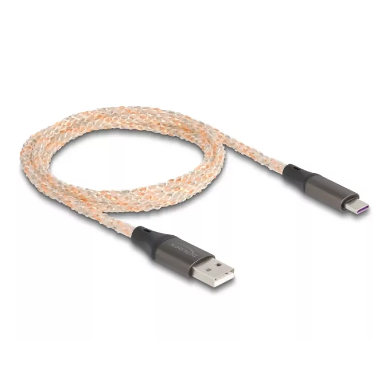 DeLOCK USB 2.0 kabelis Type-A uz USB Type-C RGB 1m