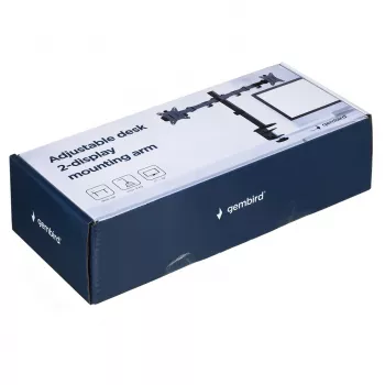 Monitora stiprinājums Gembird MA-D2-01 2 displejiem līdz 32 collām, VESA 75x75–100x100, skava, 18 kg, melns