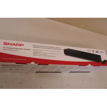 Sharp HT-SB700 2.0.2 kompakta Dolby Atmos skaņas josla — 140 W, Bluetooth, bezvadu, melna