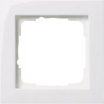 Slēdžu vāciņa plāksne Gira E2 Balta — termoplastiska, bezskrūvju, 80,8×80,8×9,3 mm