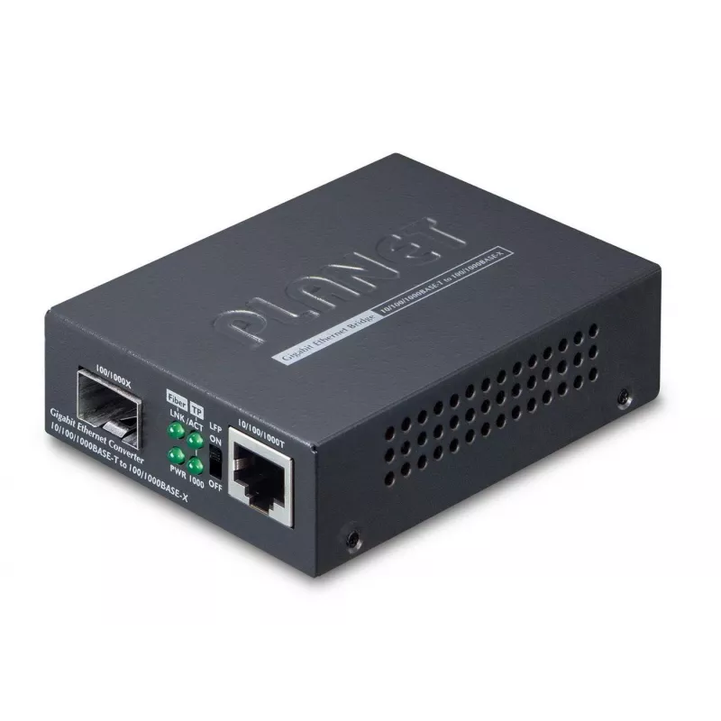 PLANET GT805A tīkla mediju pārveidotājs 1000 Mbit/s Daudzrežīmu Melns