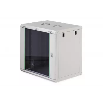 Pie sienas stiprināms rack skapis DIGITUS Dynamic-N 12U, 19 collas, 600x450 mm (PxD), IP20, aizslēdzams ar atslēgu, nesamontēts