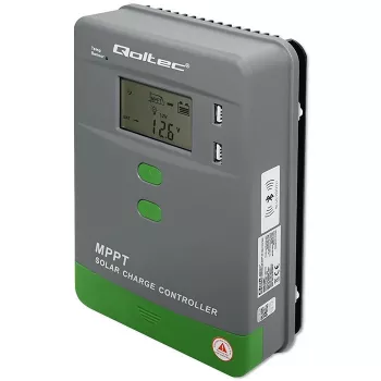 MPPT Saules enerģijas uzlādes kontrolieris QOLTEC 53662 ar temperatūras sensoru