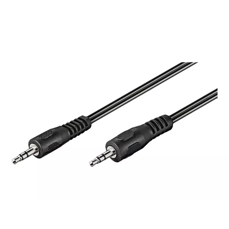 Wentronic Goobay 3,5 mm savienojuma kabelis, melns, 2,5 m - 3,5 mm ligzda (3 kontaktu, stereo) > 3,5 mm ligzda (3 kontaktu, stereo) (50449)